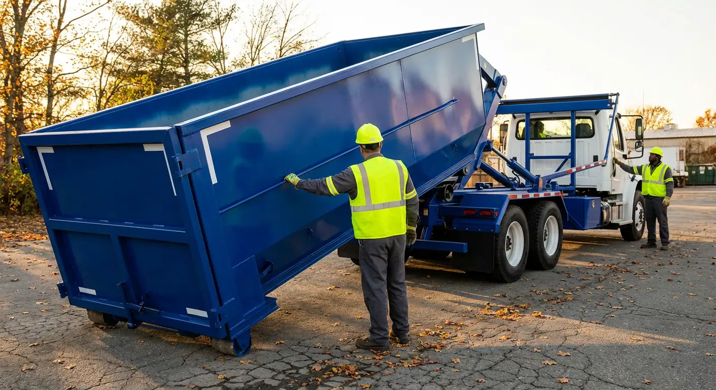 Commercial roll-off dumpster delivery truck in Lumberton, TX