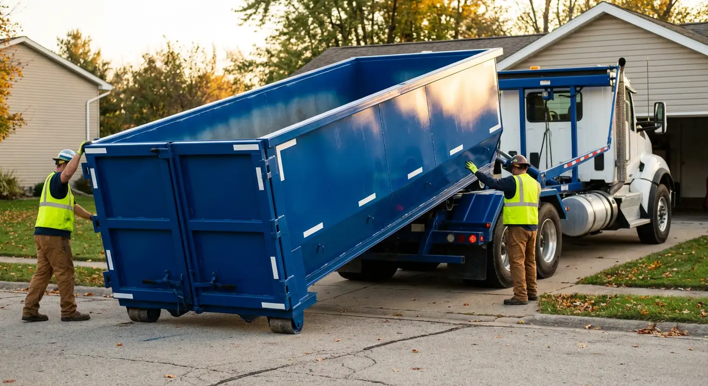 Roll-off dumpster delivery truck in Lumberton, TX